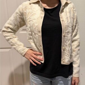 Bailey 44 Cream Textured Teddy Jacket